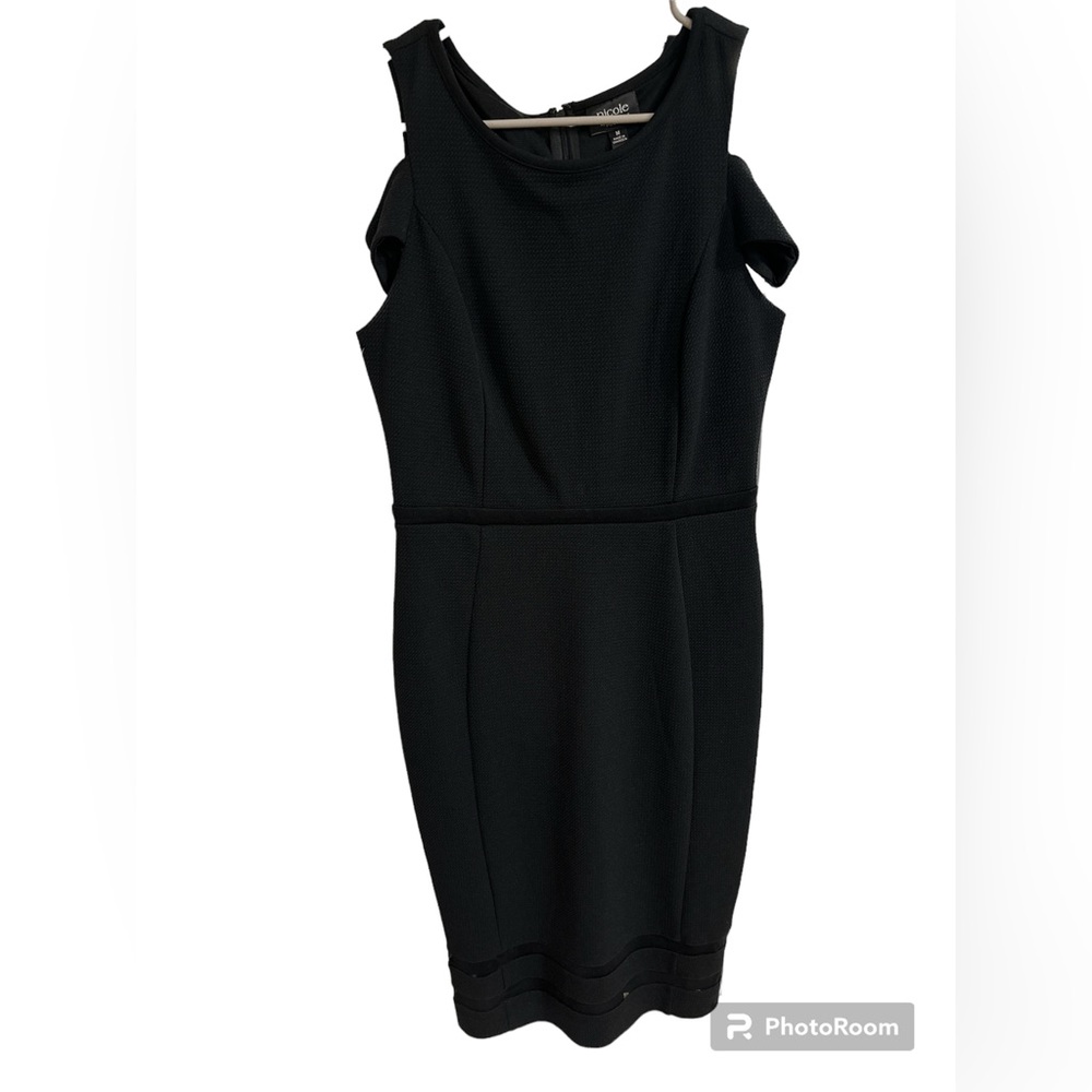 Nicole Miller cold shoulder black dress